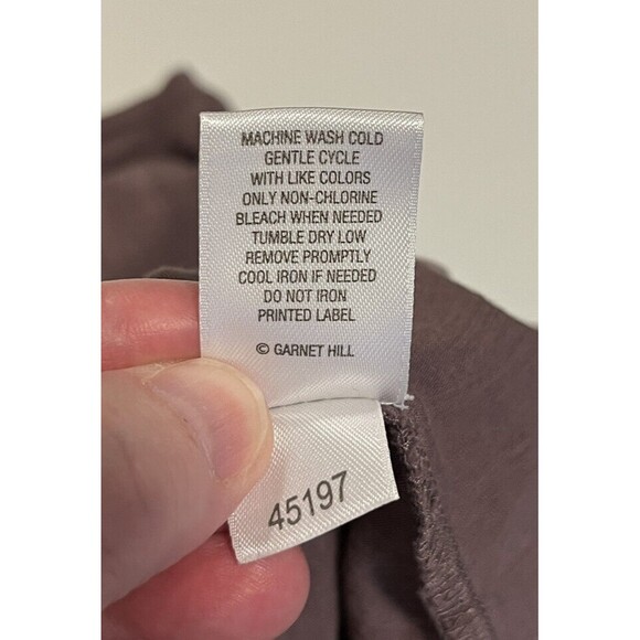 Garnet Hill Top Size Medium Blouson Sleeve Cropped Boxy Tee Mauve Pima Cotton - Picture 5 of 8